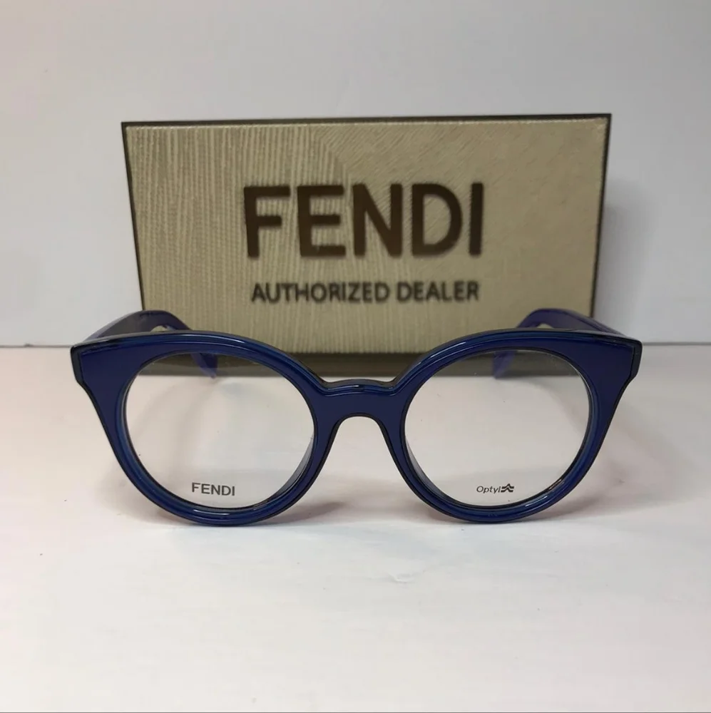 Original New FENDI WOMEN'S FF0198/F 47MM OPTICAL FRAMES IN BLUE